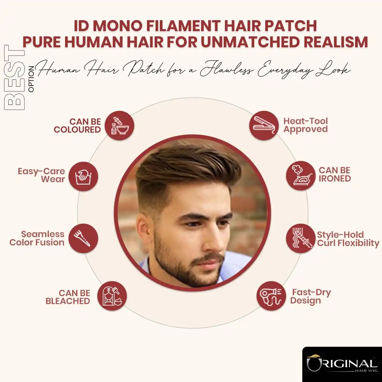 Golden Mirage Hair Patch Double Base Strong Durable Hair System